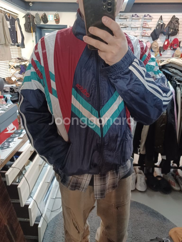 아디다스 올드스쿨 90s 빈티지 바람막이 자켓 xl--5