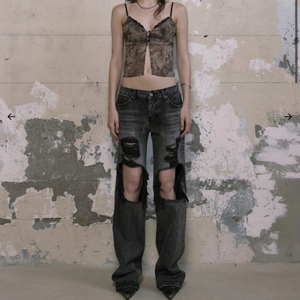 보헴서 DISTRESSED DEEP GRAY JEANS