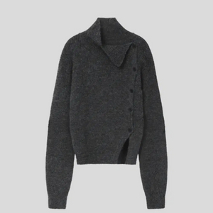 미세키서울 Side button knit CHARCOA