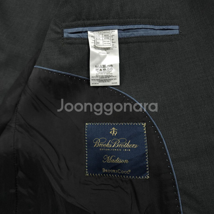 XL(105) 브룩스 브라더스 차콜 자켓--3