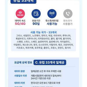 유럽 33개국 esim 로밍 심카드