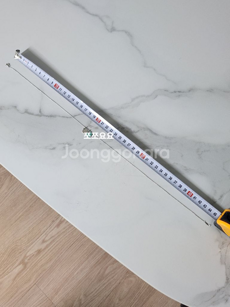 티파니앤코 블루 더블 하트 태그 펜던트 목걸이 45cm--7
