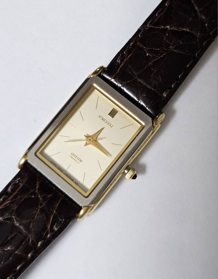 시티즌 Exeed 여성용 미니 탱크가죽 시계/JAPAN--1
