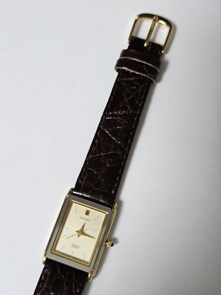 시티즌 Exeed 여성용 미니 탱크가죽 시계/JAPAN--7