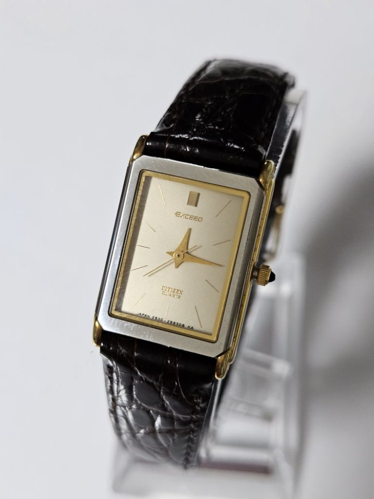 시티즌 Exeed 여성용 미니 탱크가죽 시계/JAPAN--4