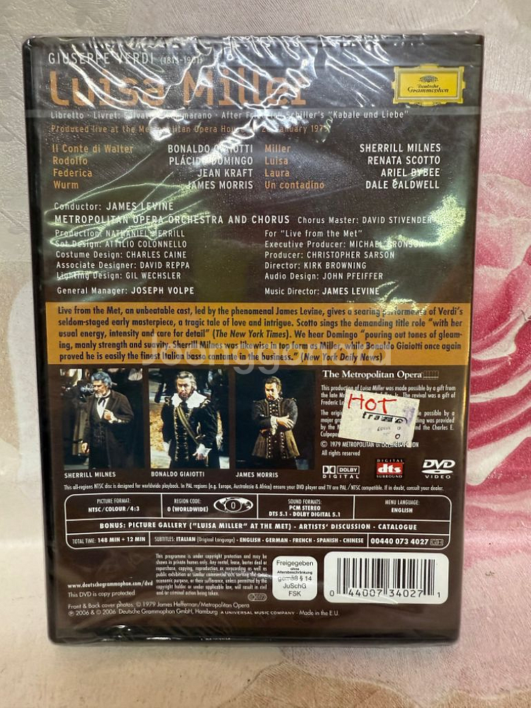 플라시도 도밍고,베르디: 루이자 밀러,미개봉DVD.20--1