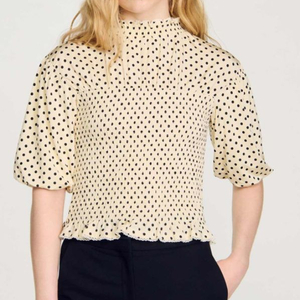 산드로 러플 폴카 도트 탑