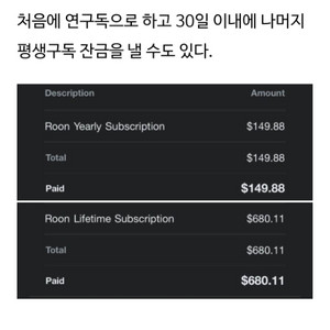 Roon 룬 60일 무료 쿠폰 번호2만원에 사진 쿠폰