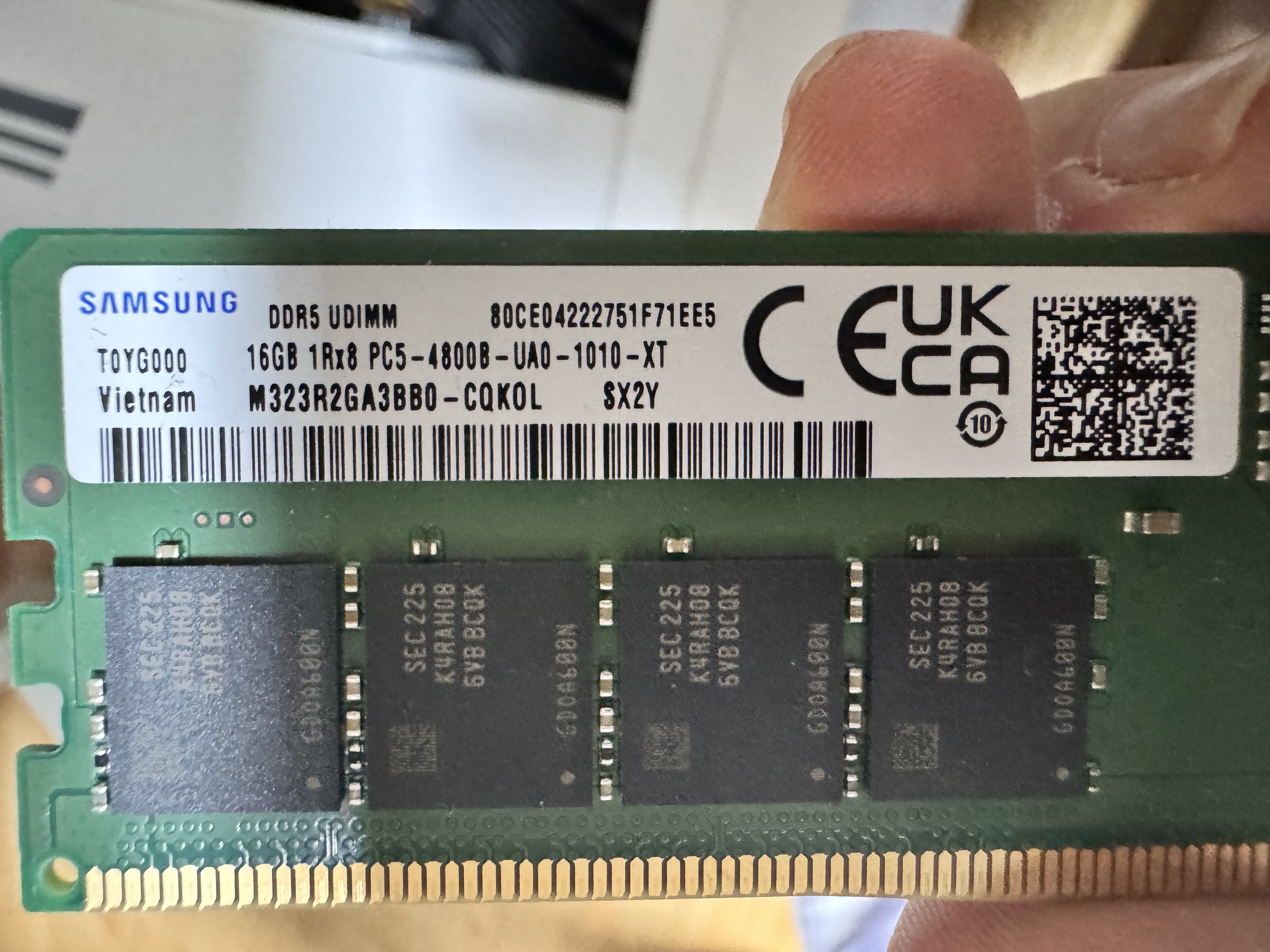 DDR5 4800 16g * 2 (32g) 팝니다 삼성