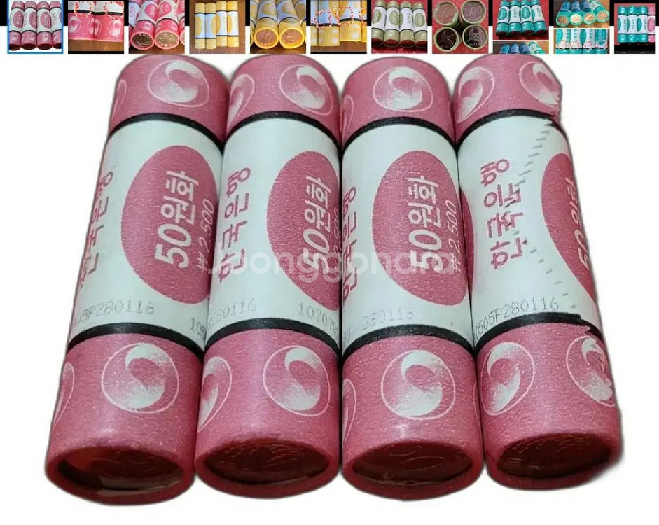 한국은행 롤 동전 주화 100원 50원.--4