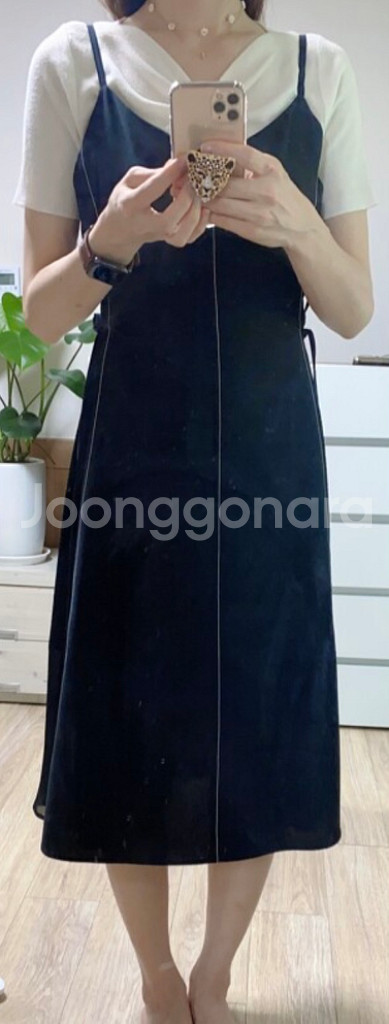 에트몽 Slip Stitch Lace Up Dress--7
