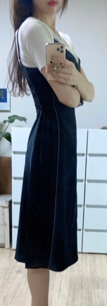 에트몽 Slip Stitch Lace Up Dress--8