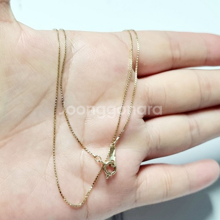 14k옐로우골드 박스 체인 목걸이45cm--1