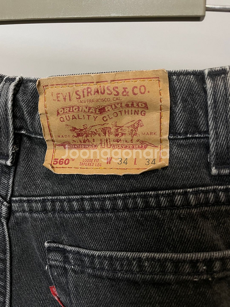 90's USA levis 리바이스560 흑청 데님팬츠--3