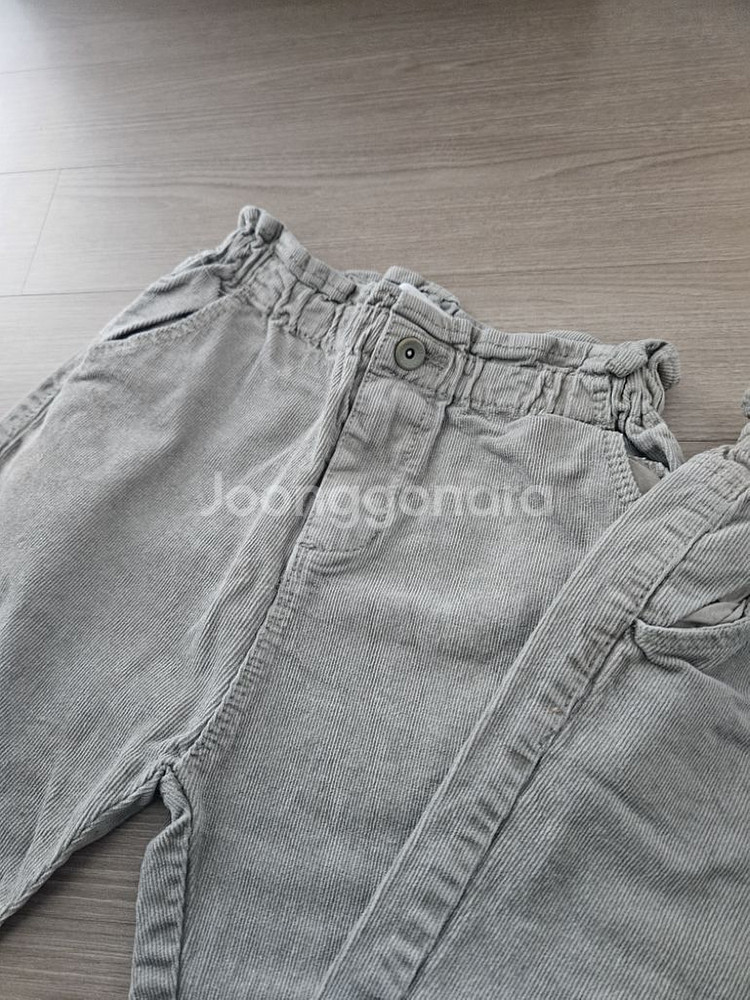쌍둥이 남아.여아 자라 잔골지 바지4~5세 110--2