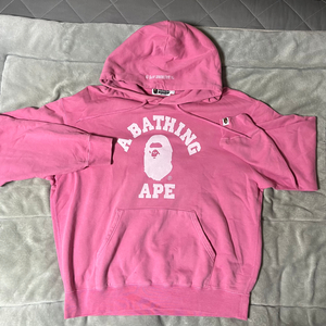 bape 베아푸 후드티 핑크 L