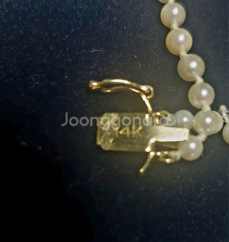 천연 원석 오팔 & 진주 2줄 목걸이 14k골드 할인--5