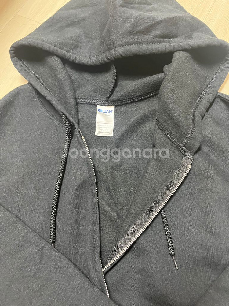 길단 기모 후드집업 블랙--2