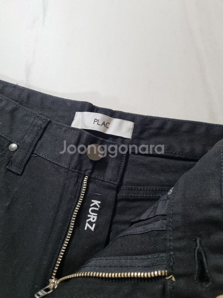 30)플랙진 가죽패치 블랙청바지 스판 크롭팬츠 청바지--4