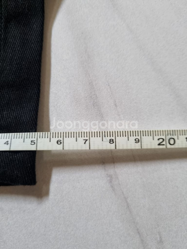 30)플랙진 가죽패치 블랙청바지 스판 크롭팬츠 청바지--9