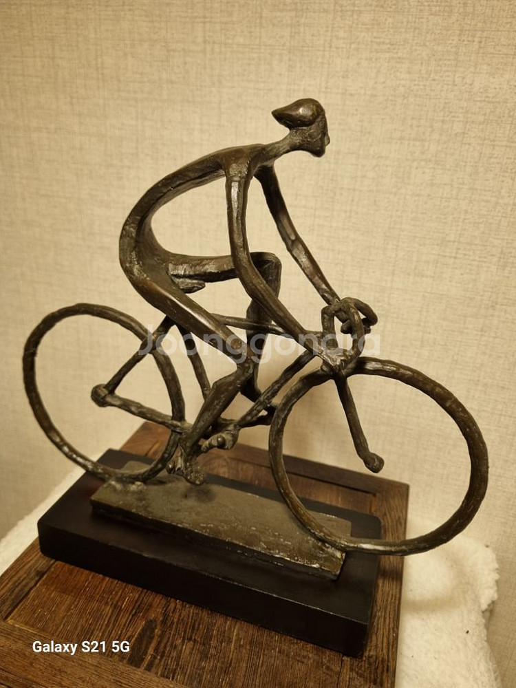 김번작가 동브론즈 작품 사이클선수 길이 28cm--2