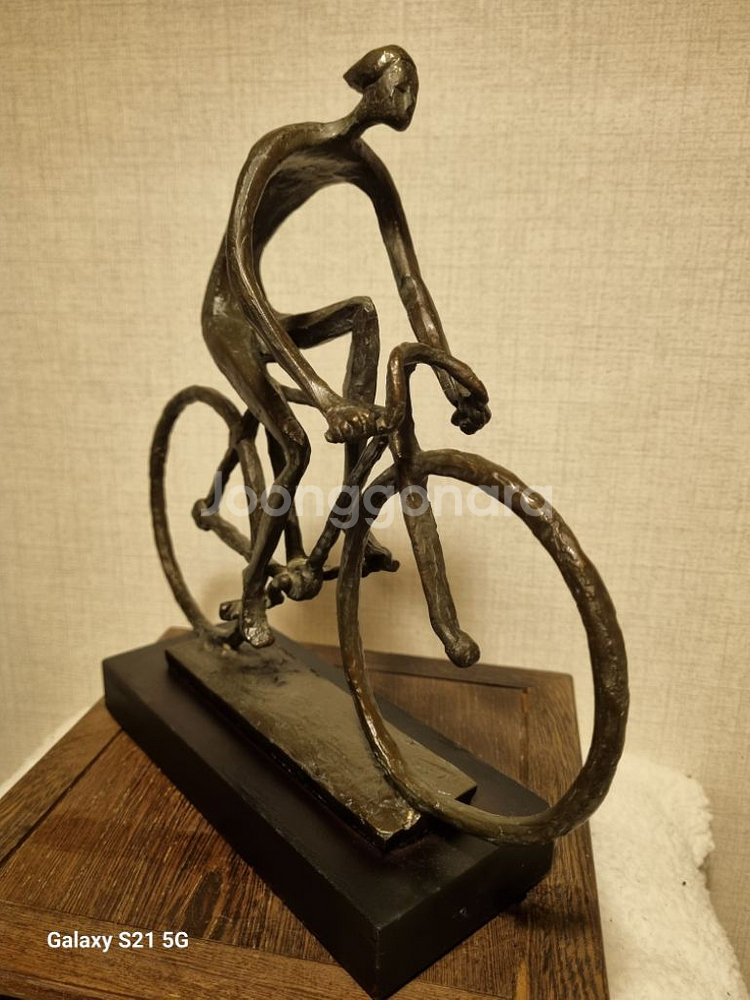 김번작가 동브론즈 작품 사이클선수 길이 28cm--3