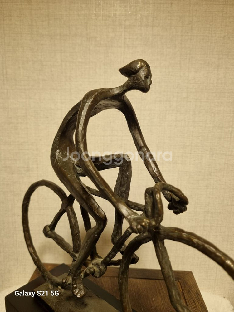 김번작가 동브론즈 작품 사이클선수 길이 28cm--6