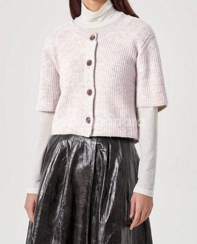 에잇세컨즈 반팔 가디건 베이지--1