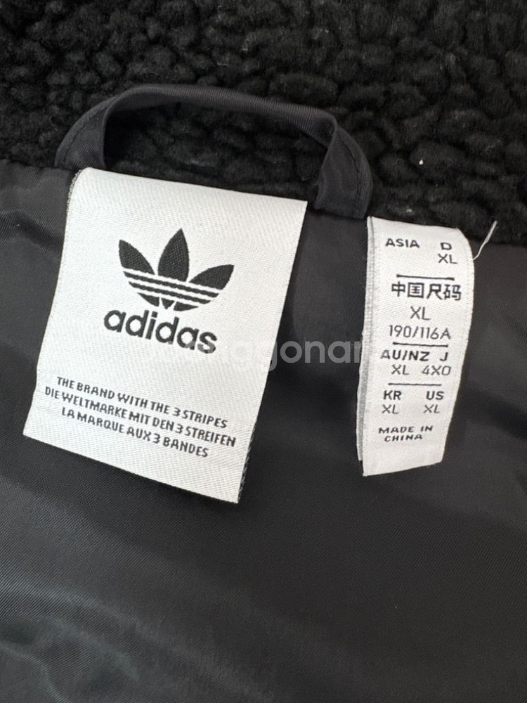 아디다스 빅 로고 쉐르파 후리스 자켓 XL--2