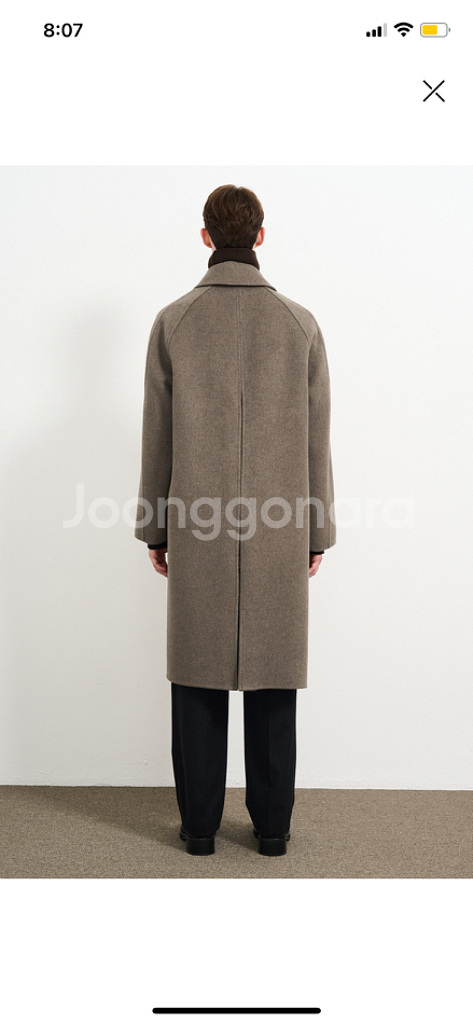 타임 옴므 캐시미어 블렌드 백 플리츠 발마칸 코트--1