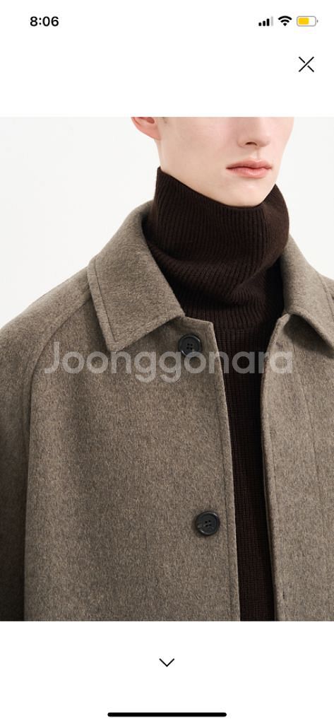 타임 옴므 캐시미어 블렌드 백 플리츠 발마칸 코트--2