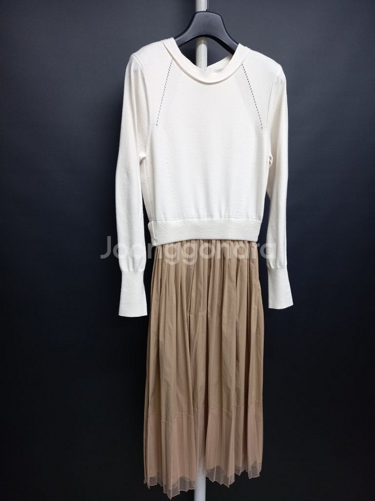 오즈세컨 춘추 니트 플리츠 맥시 롱 원피스 55,44--2