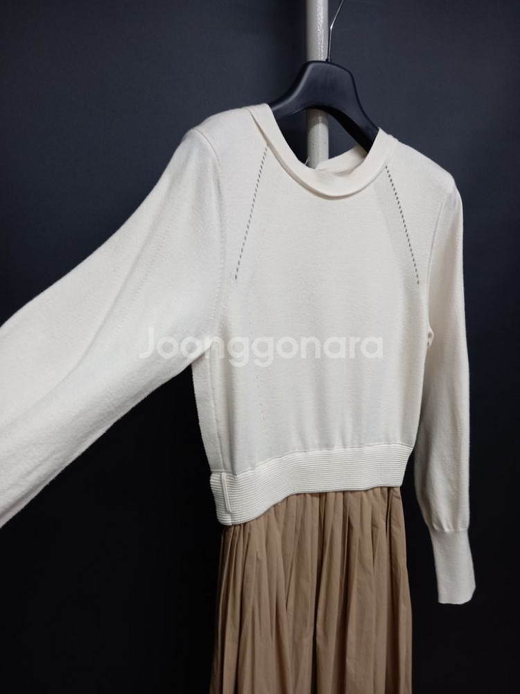 오즈세컨 춘추 니트 플리츠 맥시 롱 원피스 55,44--3