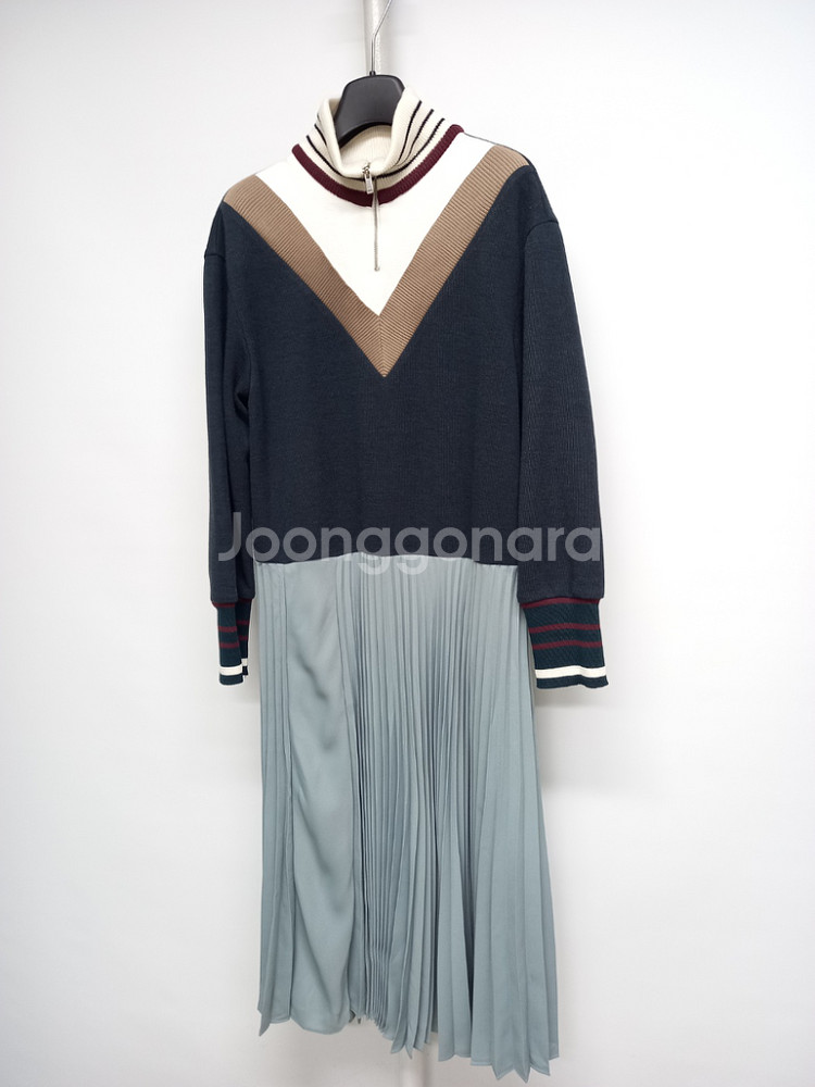 주크 ZOOC 춘추동 니트 플리츠 롱 원피스 55--2