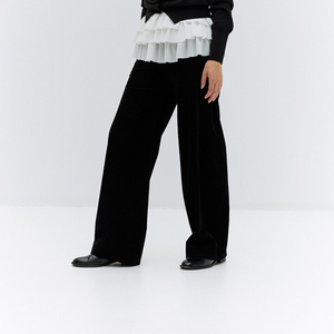 버뮬라 CURVED TWILL PANTS (BLACK)