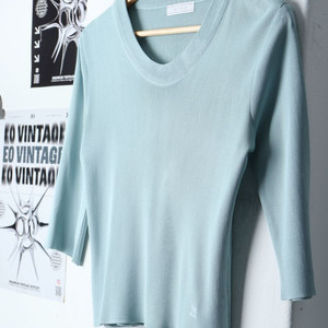 W(F) 마인 니트 작은오염 연블루 한정판