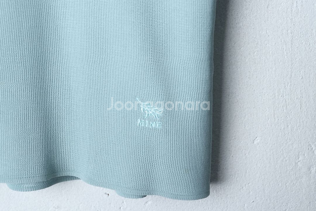 W(F) 마인 니트 작은오염 연블루 한정판--4