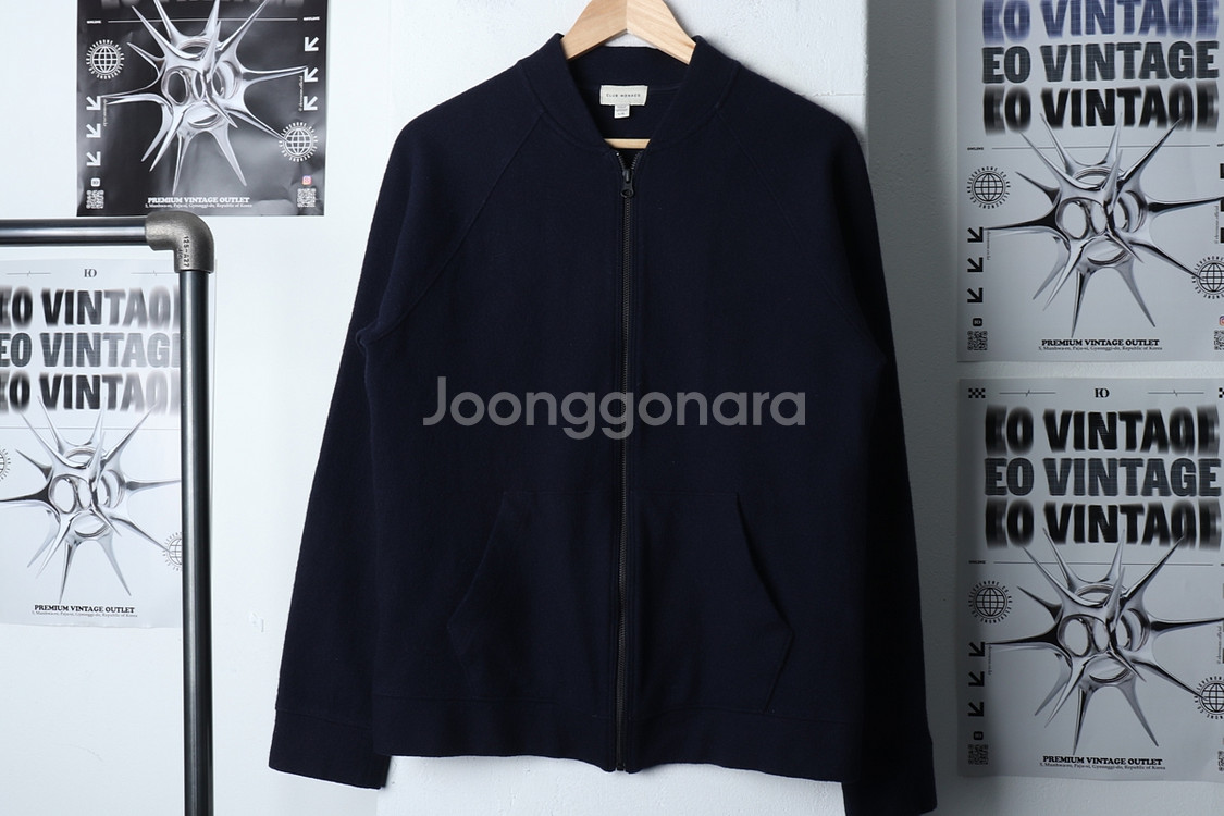 (L-XL) 클럽모나코 니트집업 네이비 울 블루종--1
