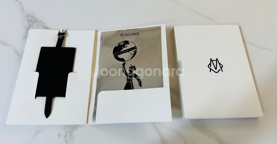 리모와 러기지 태그 네임택 새상품 가죽 블랙--3