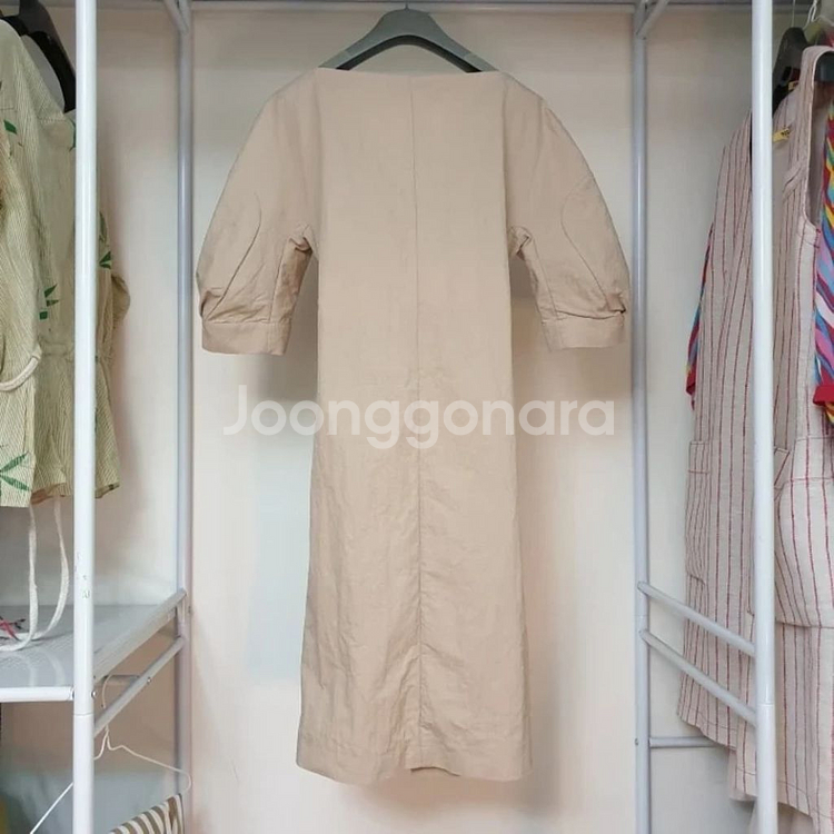 MARNI 마르니 오픈카라 입체소매 원피스 트렌치 코트--4