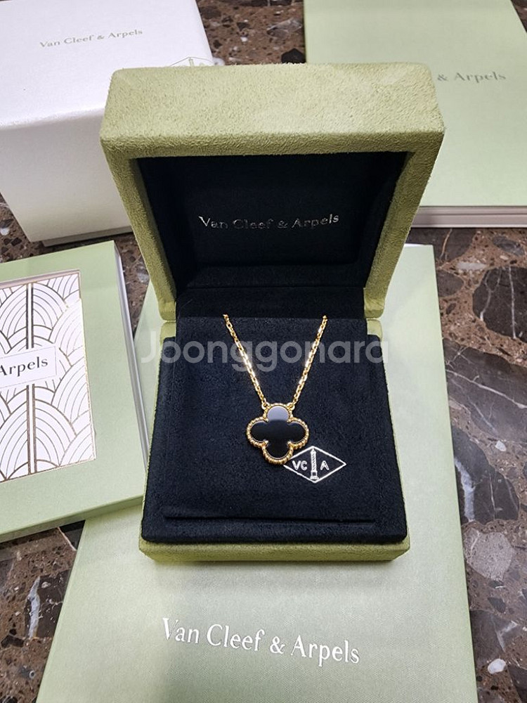 ((정품))반클리프 빈티지 목걸이 오닉스--0