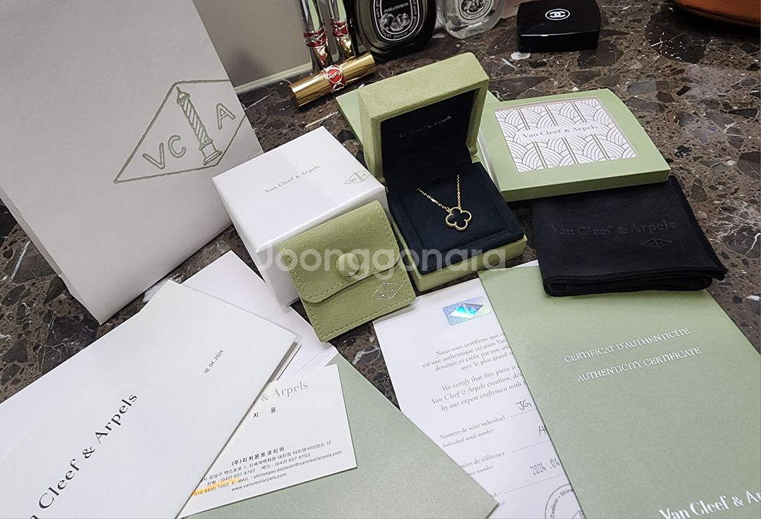 ((정품))반클리프 빈티지 목걸이 오닉스--2