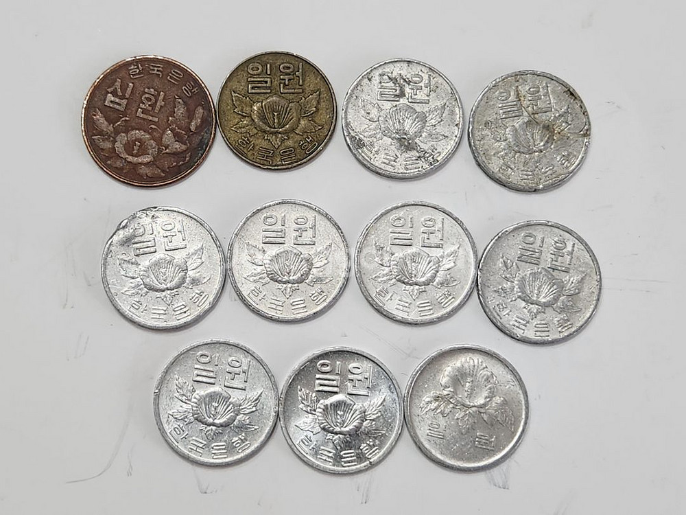 옛날동전, 1원 11점 일괄--0