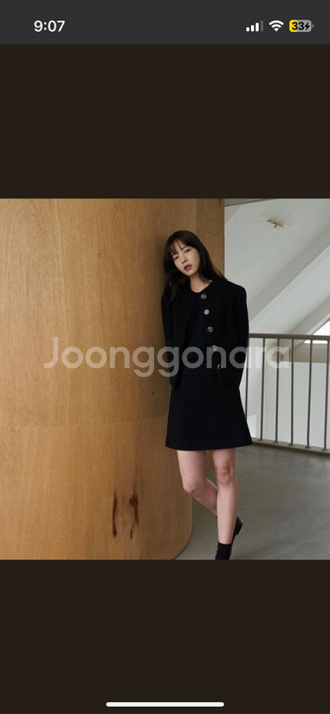 샵엠 두오모자켓 블랙 새제품 샵엠트위드--2