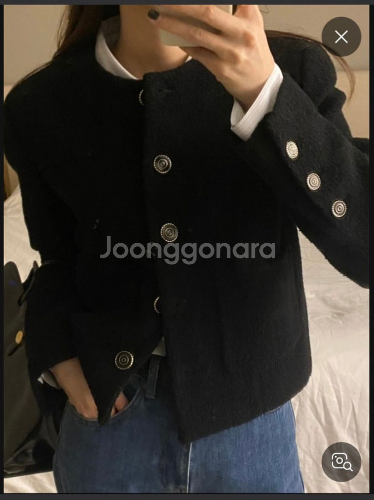 샵엠 두오모자켓 블랙 새제품 샵엠트위드--3