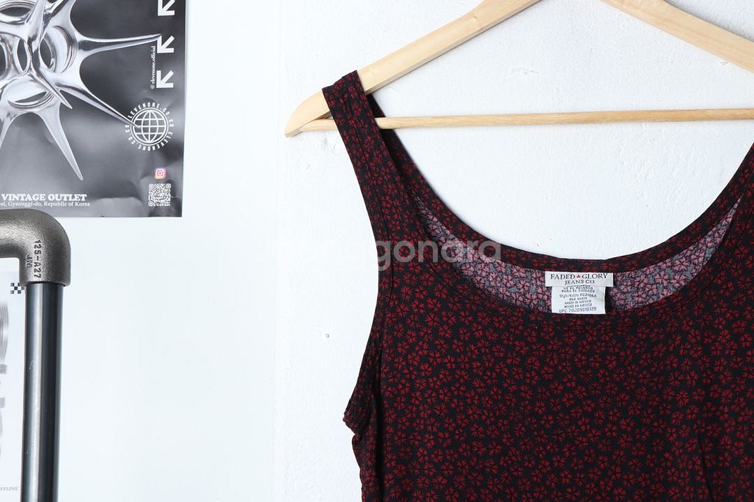 W(L) 브랜드빈티지 드레스 원피스 플라워 민소매--2