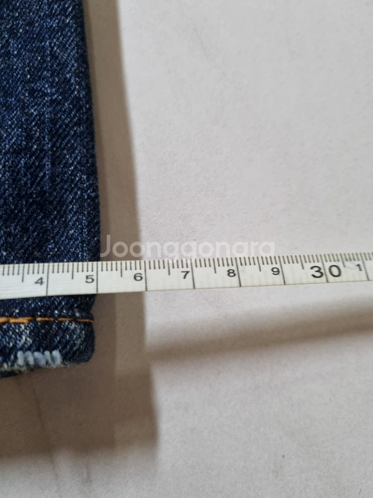 32)켈빈클라인 가죽패치 워싱 데님 생지 부츠컷 청바지--8