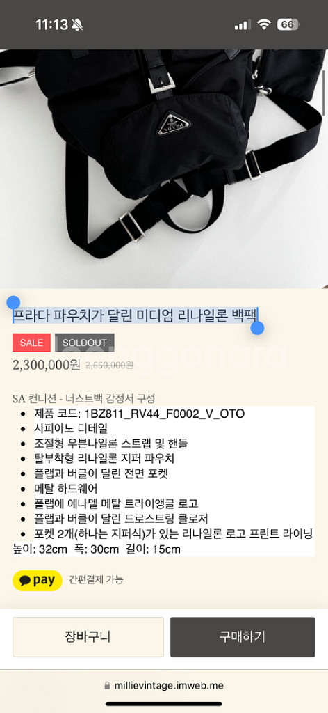 조여정 프라다 백팩 315만원--3
