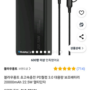 블라우퐁트 보조배터리 20000mAh