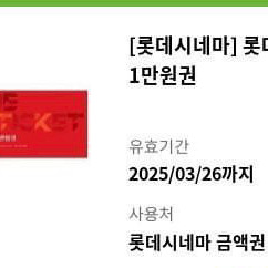 롯데시네마 1만원권 03/26